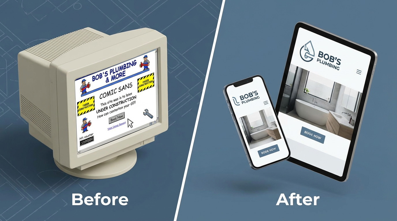 Before and After website transformation